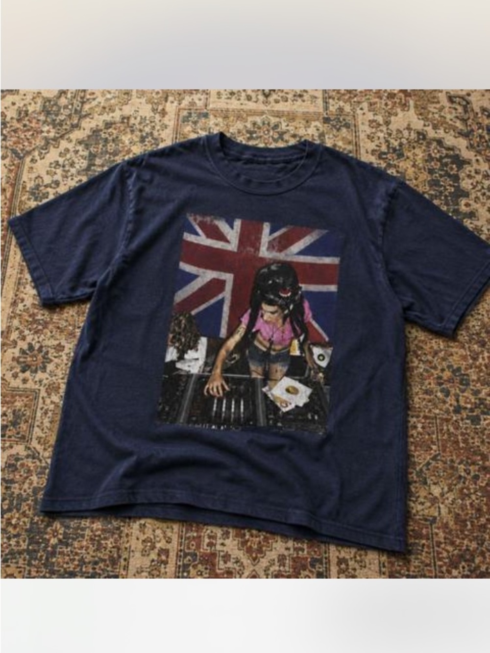 Navy Graphic DJ T-Shirt
